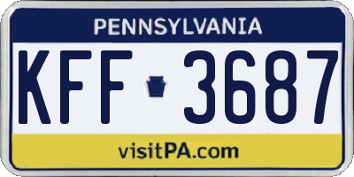 PA license plate KFF3687
