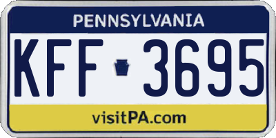 PA license plate KFF3695