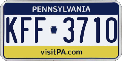 PA license plate KFF3710