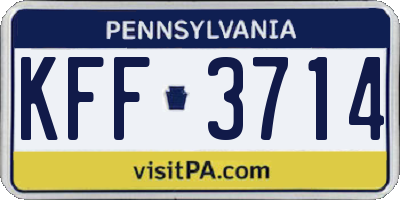 PA license plate KFF3714
