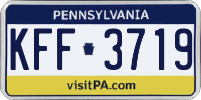 PA license plate KFF3719
