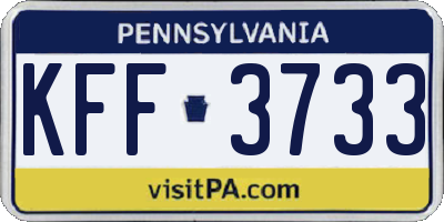 PA license plate KFF3733