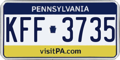 PA license plate KFF3735