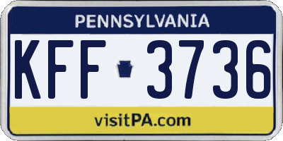 PA license plate KFF3736