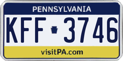 PA license plate KFF3746