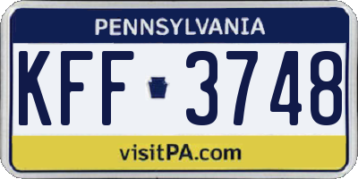 PA license plate KFF3748