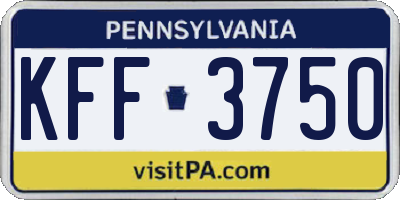 PA license plate KFF3750