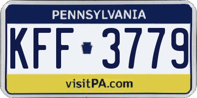 PA license plate KFF3779