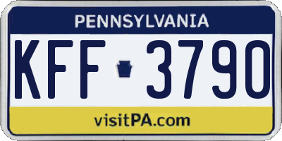 PA license plate KFF3790