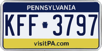 PA license plate KFF3797
