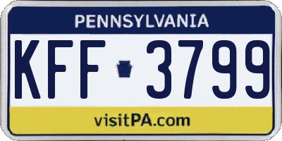 PA license plate KFF3799