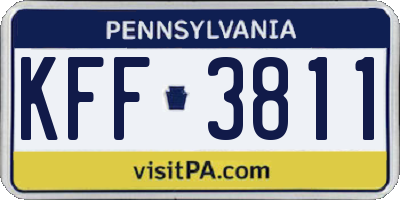 PA license plate KFF3811