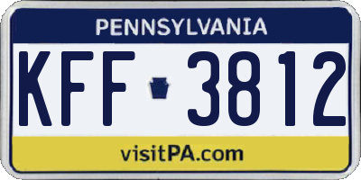 PA license plate KFF3812