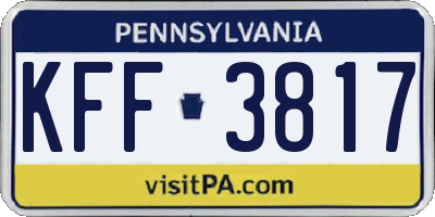 PA license plate KFF3817
