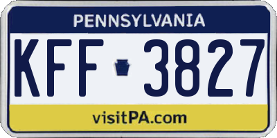 PA license plate KFF3827