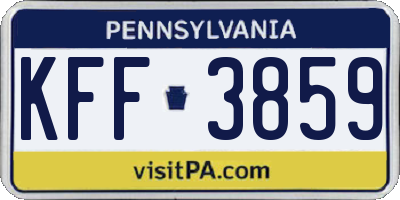 PA license plate KFF3859