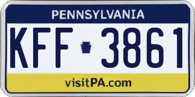 PA license plate KFF3861