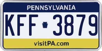 PA license plate KFF3879