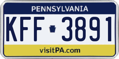 PA license plate KFF3891