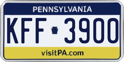 PA license plate KFF3900