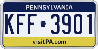 PA license plate KFF3901