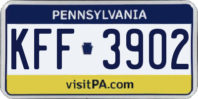 PA license plate KFF3902
