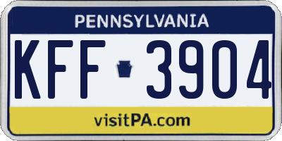 PA license plate KFF3904