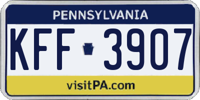 PA license plate KFF3907