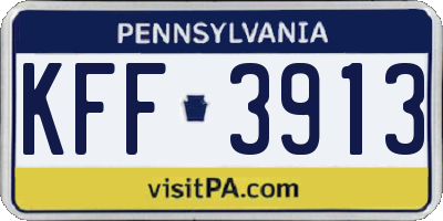 PA license plate KFF3913