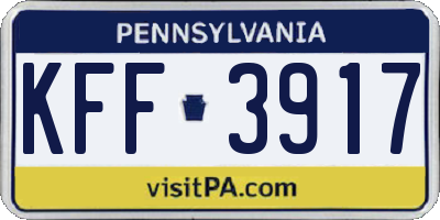 PA license plate KFF3917