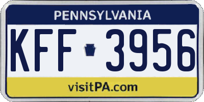 PA license plate KFF3956