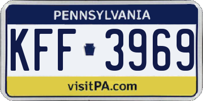 PA license plate KFF3969