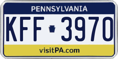 PA license plate KFF3970