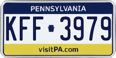 PA license plate KFF3979