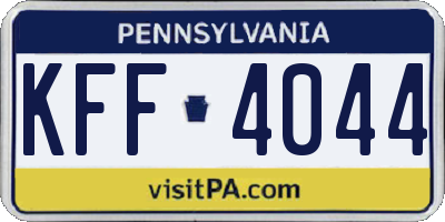 PA license plate KFF4044