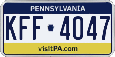 PA license plate KFF4047