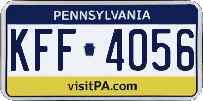 PA license plate KFF4056
