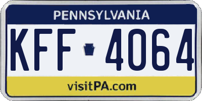 PA license plate KFF4064
