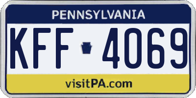 PA license plate KFF4069