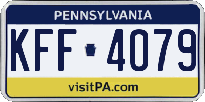 PA license plate KFF4079