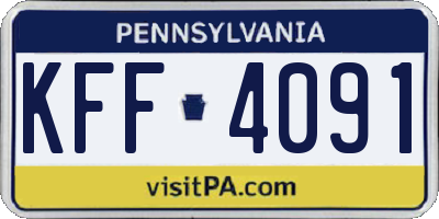 PA license plate KFF4091