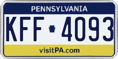 PA license plate KFF4093