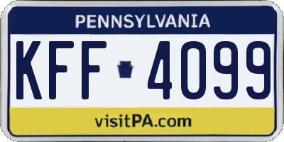 PA license plate KFF4099
