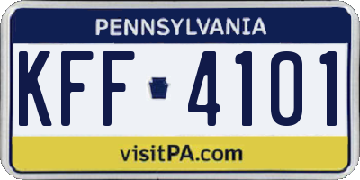 PA license plate KFF4101