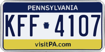 PA license plate KFF4107