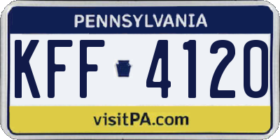 PA license plate KFF4120