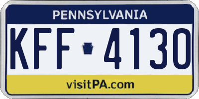 PA license plate KFF4130