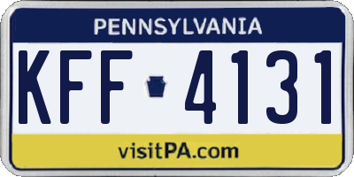 PA license plate KFF4131