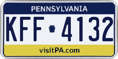PA license plate KFF4132