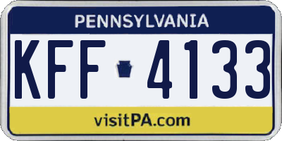 PA license plate KFF4133